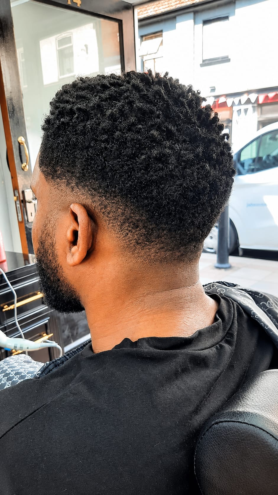 Taper fade and razor finish